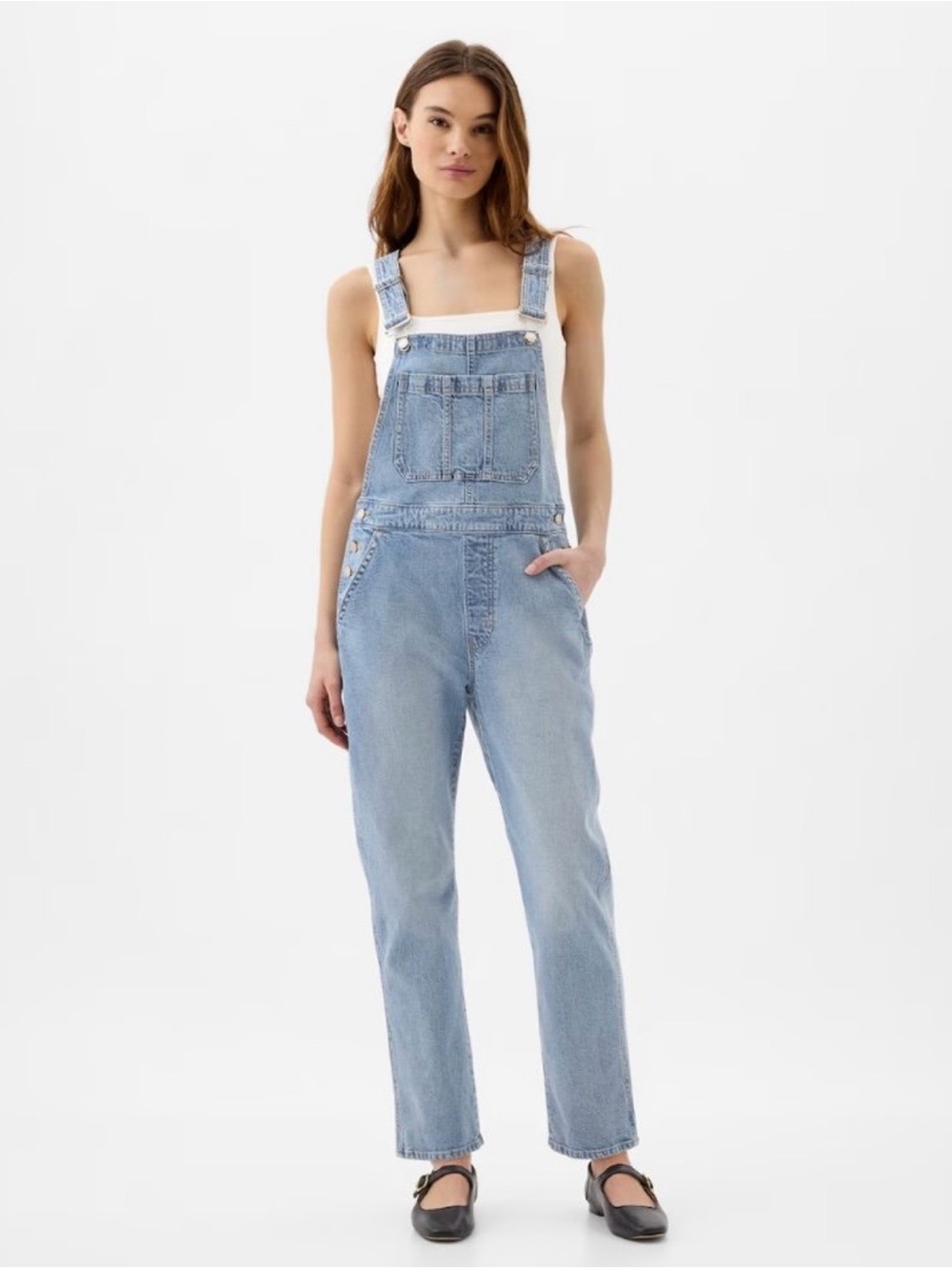 Women’s Gap Slouchy Denim Overalls Light Wash Size Medium BNWT